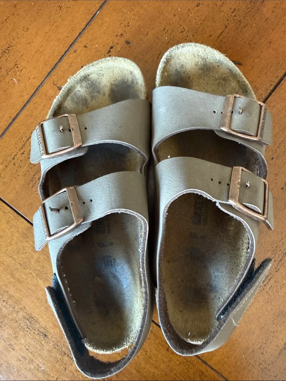 Birkenstock Arizona Kids Sandals Stone Taupe EU 34 Double Strap